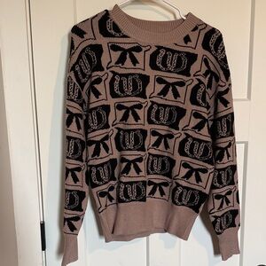 Brown & Black Graphic Knit Sweater